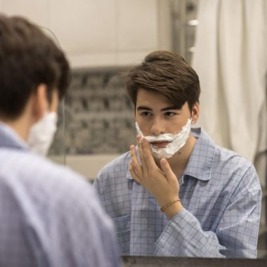 Boy shaving