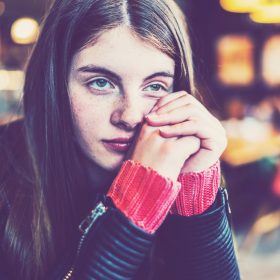 Young girl looking anxious