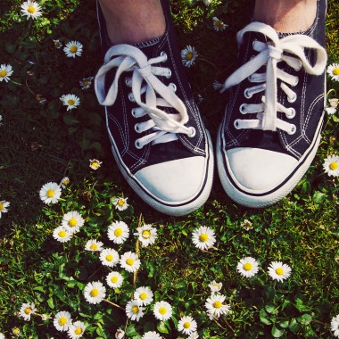 Trainers on grass