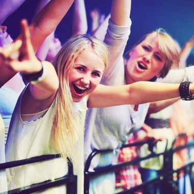 Girls having fun at a concert