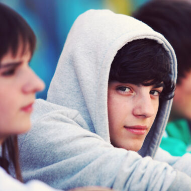 Young man wearing a hoody