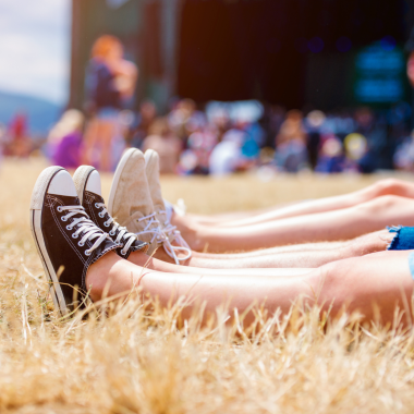 Relaxing at a festival